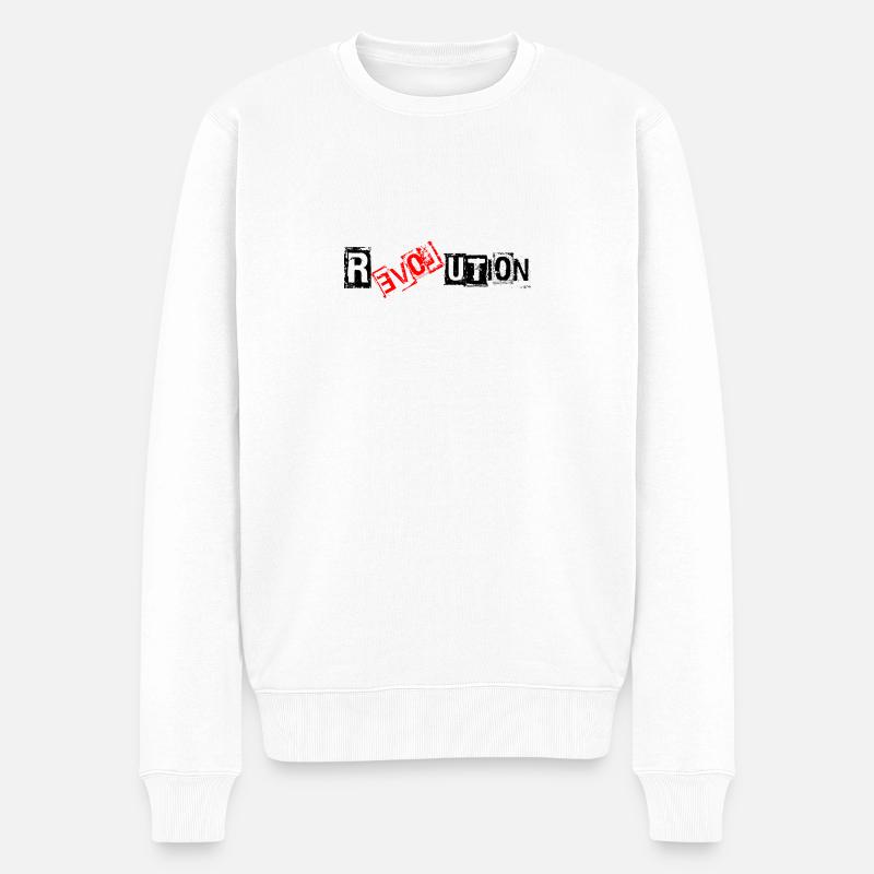 Revolution Love - Männer Premium Bio Pullover - Weiß