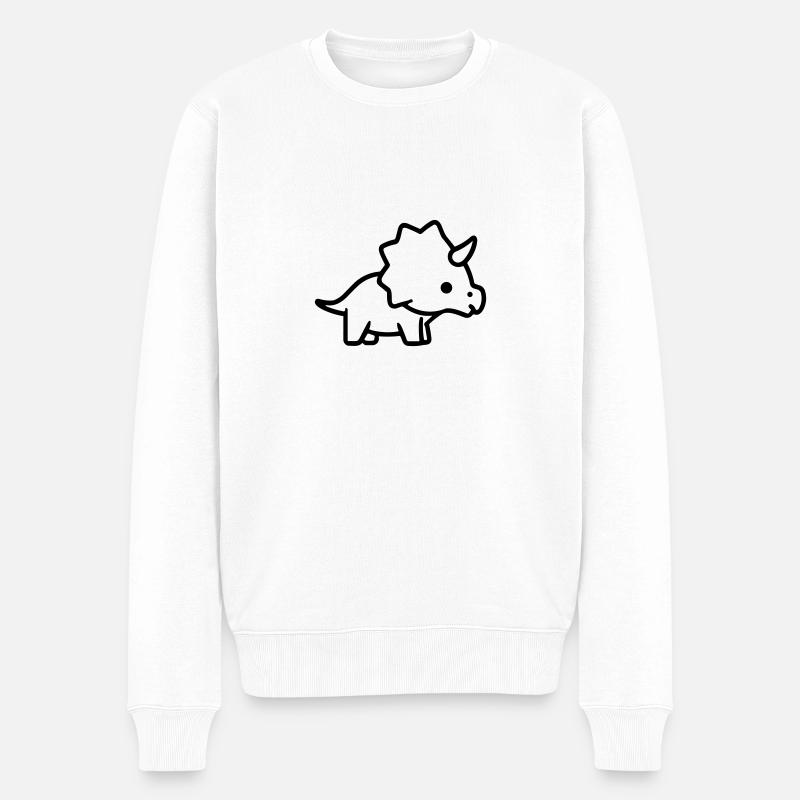 Triceratops - Männer Premium Bio Pullover - Weiß