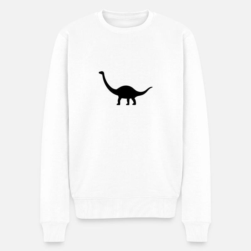 Diplodocus - Männer Premium Bio Pullover - Weiß