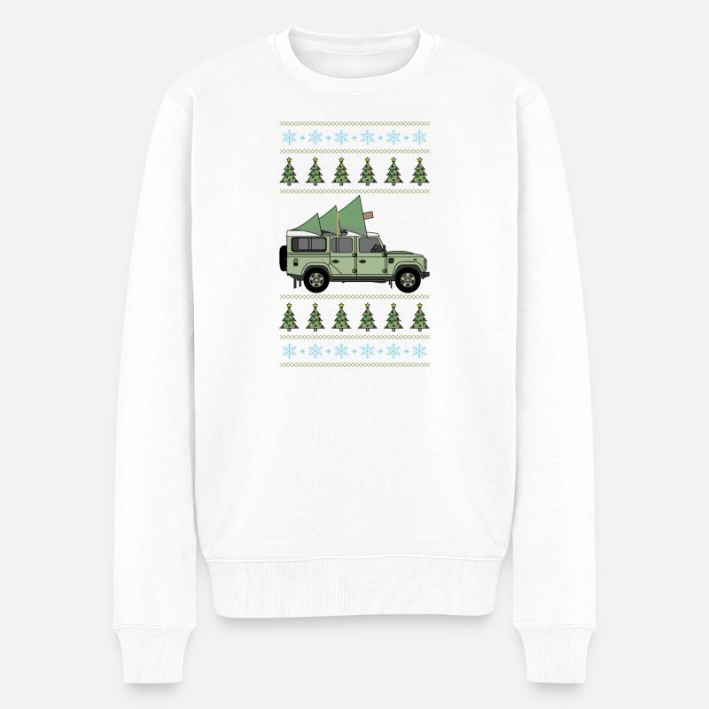 Verteidiger 110 - Weihnachtsbaum - Männer Premium Bio Pullover - Weiß