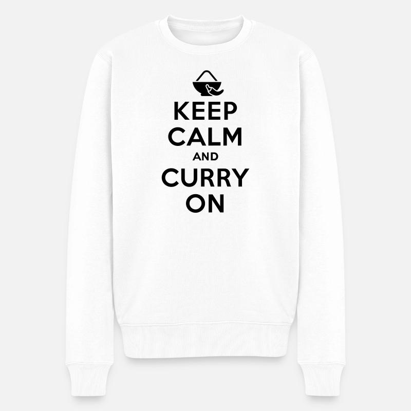 Keep calm and curry on - Pull Premium bio Homme - blanc