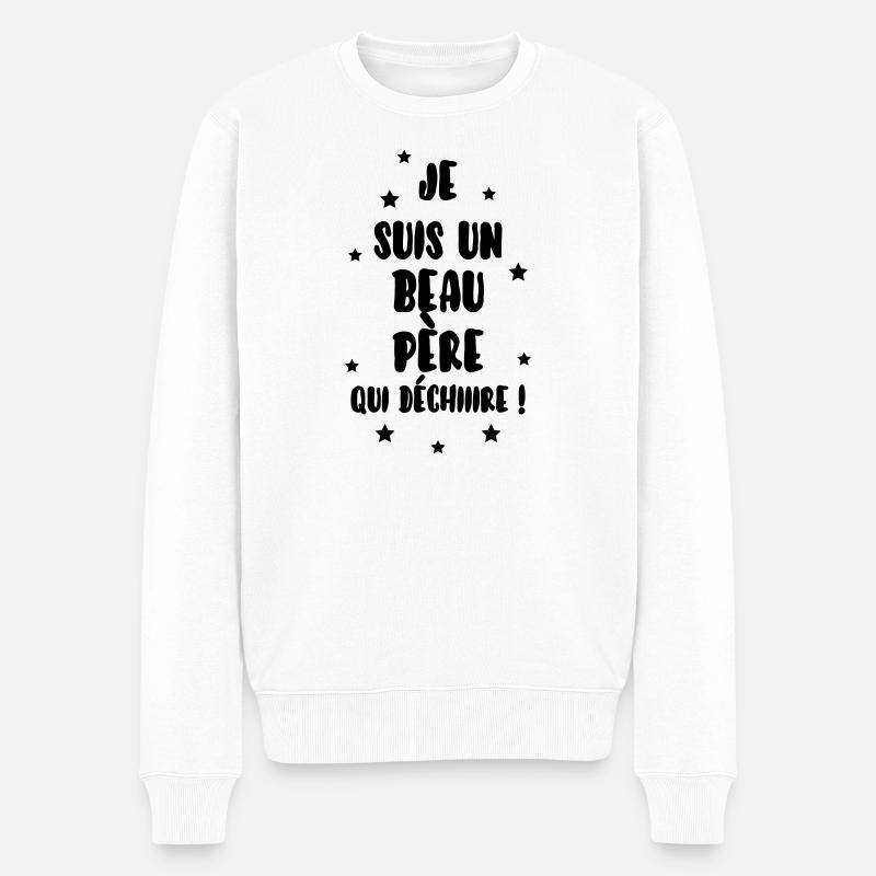 Stiefvater / Stiefmutter / Ehe / Familie - Männer Premium Bio Pullover - Weiß