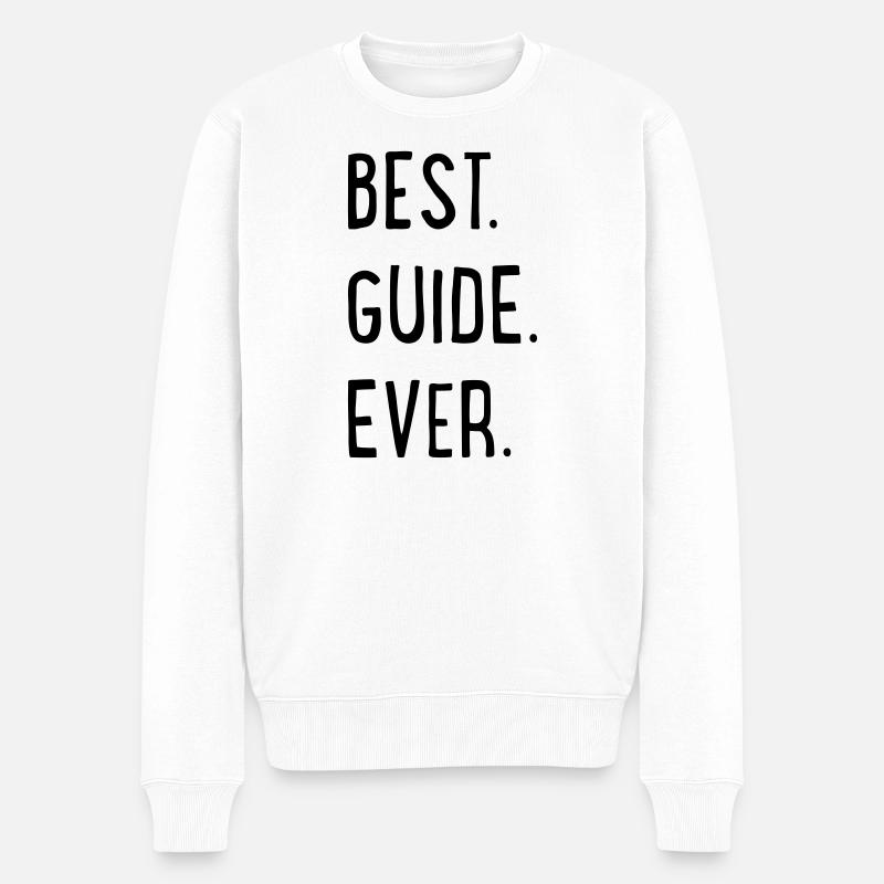 BEST GUIDE EVER - Männer Premium Bio Pullover - Weiß