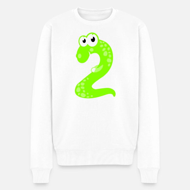 DinoZahl Zwei - Männer Premium Bio Pullover - Weiß