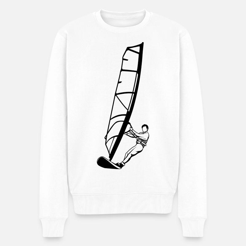 Windsurfer - Männer Premium Bio Pullover - Weiß