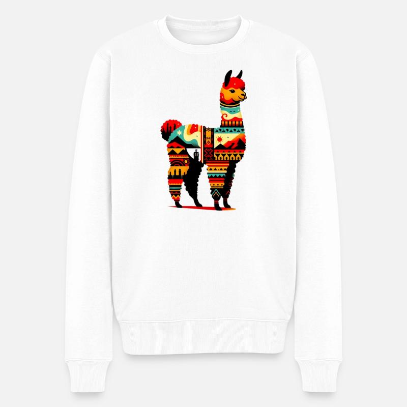 Alpaka - Männer Premium Bio Pullover - Weiß