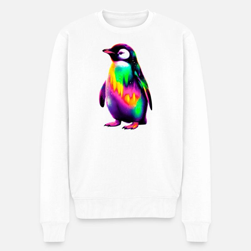 Pinguin - Männer Premium Bio Pullover - Weiß