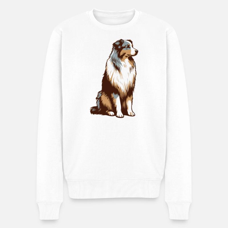 Australian Shepherd - Männer Premium Bio Pullover - Weiß