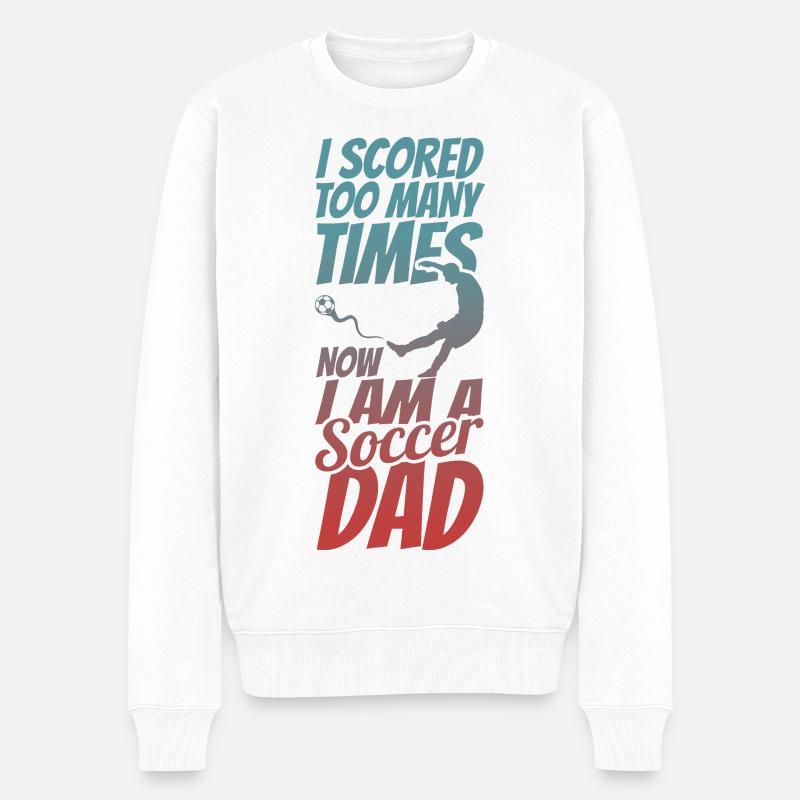 Fußball Papa - Männer Premium Bio Pullover - Weiß