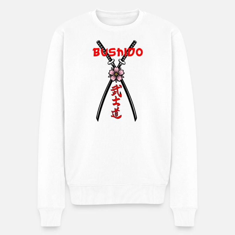 Bushido Puissance et honneur - Pull Premium bio Homme - blanc