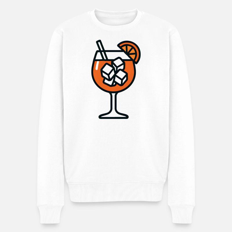 Party Spritz Glas Geschenkidee - Männer Premium Bio Pullover - Weiß