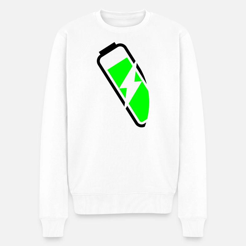 energiegeladen - Männer Premium Bio Pullover - Weiß