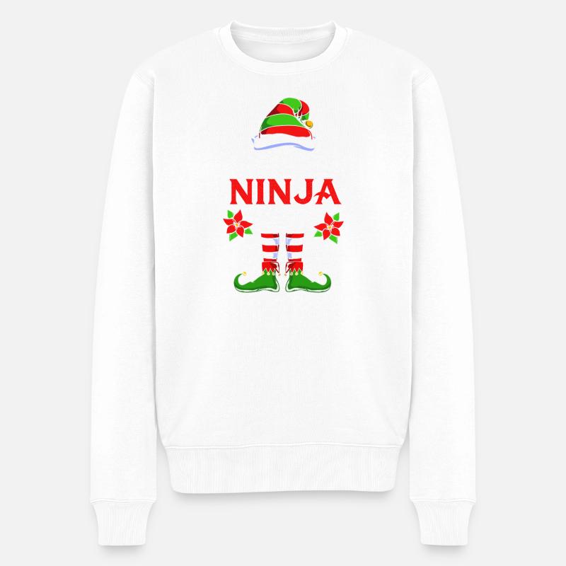 Elfe Elfe Cadeau de Noël Ninja - Pull Premium bio Homme - blanc
