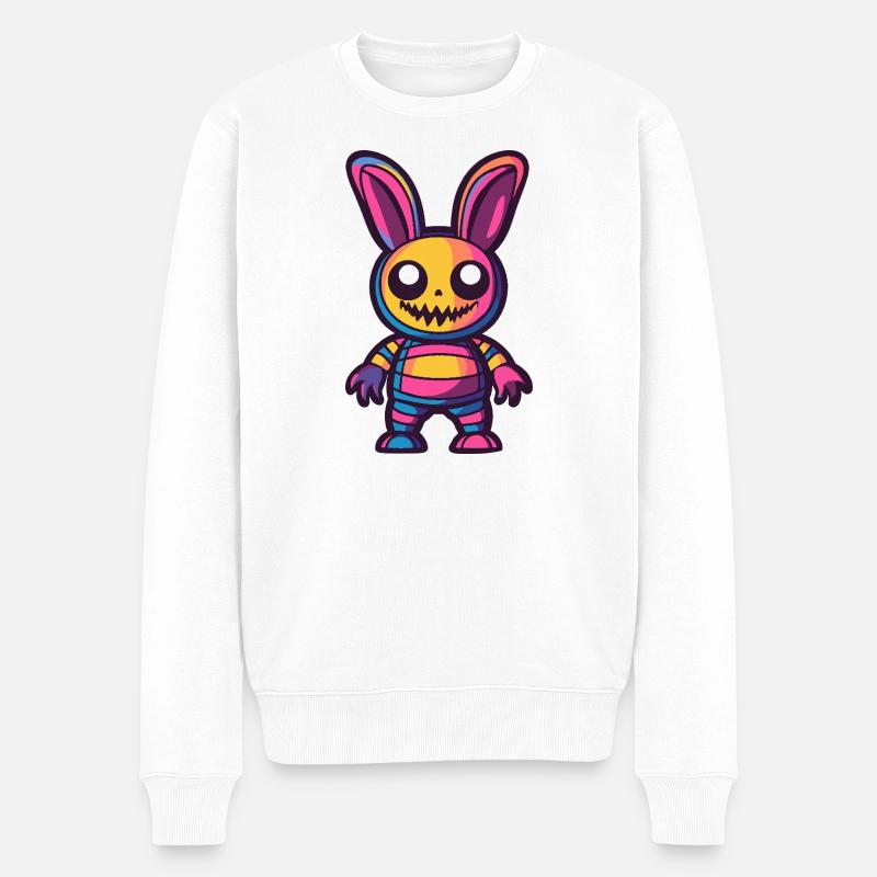 Hase Halloween Zombie - Männer Premium Bio Pullover - Weiß