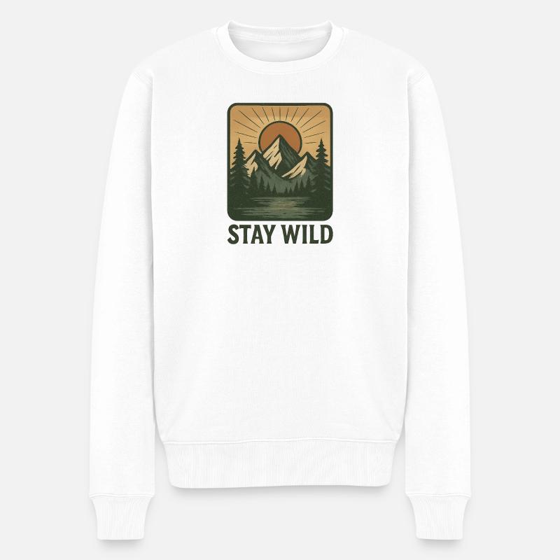Restez sauvage - Pull Premium bio Homme - blanc