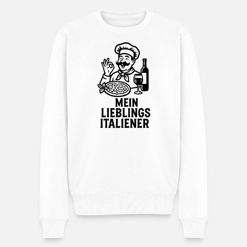 Lieblings Italiener Fan Outfit - Männer Premium Bio Pullover - Weiß