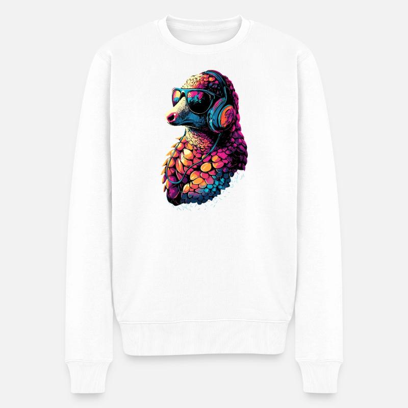 Pangolin Pangolin Pomme de pin Pangolins - Pull Premium bio Homme - blanc