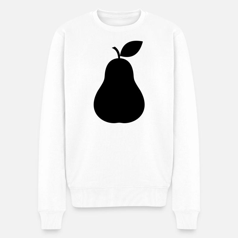 Silhouette de poire, fruit minimal - Pull Premium bio Homme - blanc