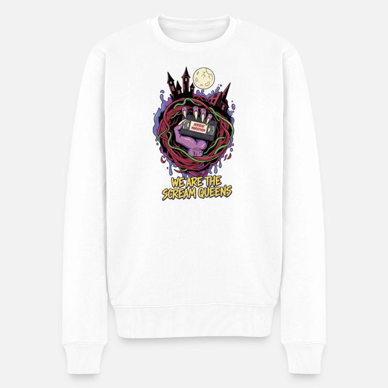 Scream Queens Horror Marathon - Männer Premium Bio Pullover - Weiß