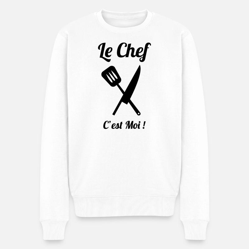 Der Küchenchef bin ich - Männer Premium Bio Pullover - Weiß