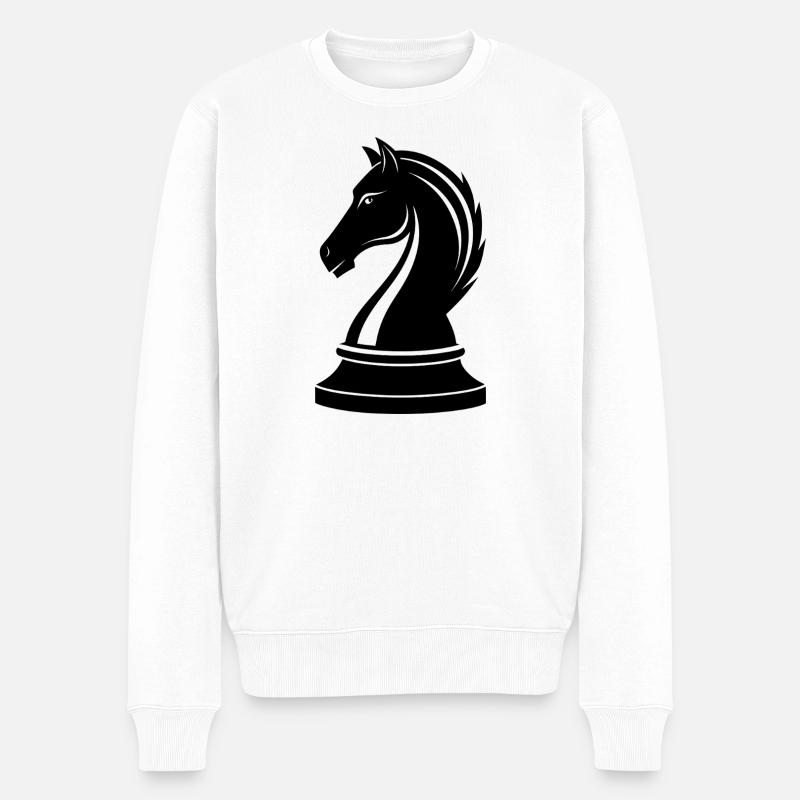 Cheval d’échecs - Pull Premium bio Homme - blanc