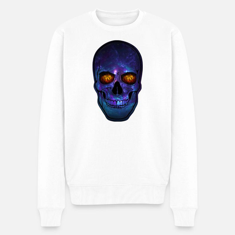 Galaxy Skull Neon - Pull Premium bio Homme - blanc
