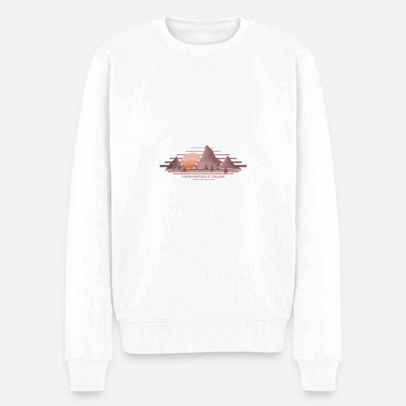 Das Abenteuer ruft - Männer Premium Bio Pullover - Weiß