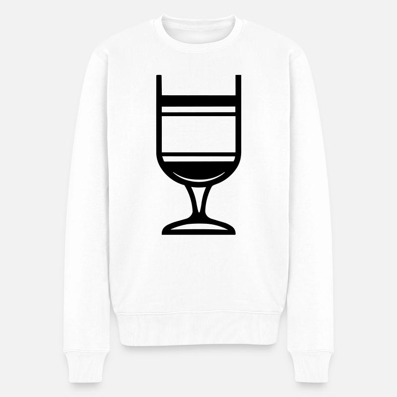 Einfaches Trinkglas - Männer Premium Bio Pullover - Weiß