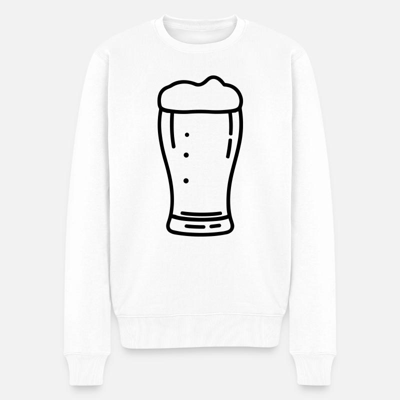 Bier - Männer Premium Bio Pullover - Weiß