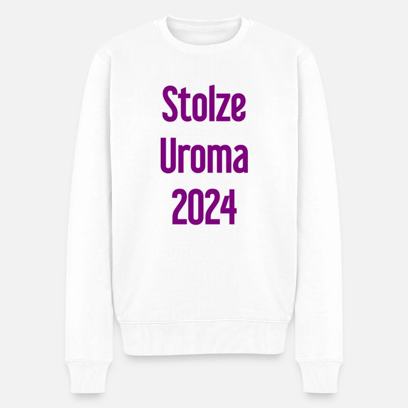 Stolze Uroma 2024 - Männer Premium Bio Pullover - Weiß
