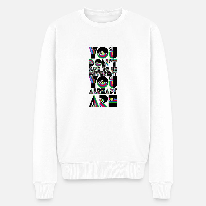 Einzigartig - Männer Premium Bio Pullover - Weiß