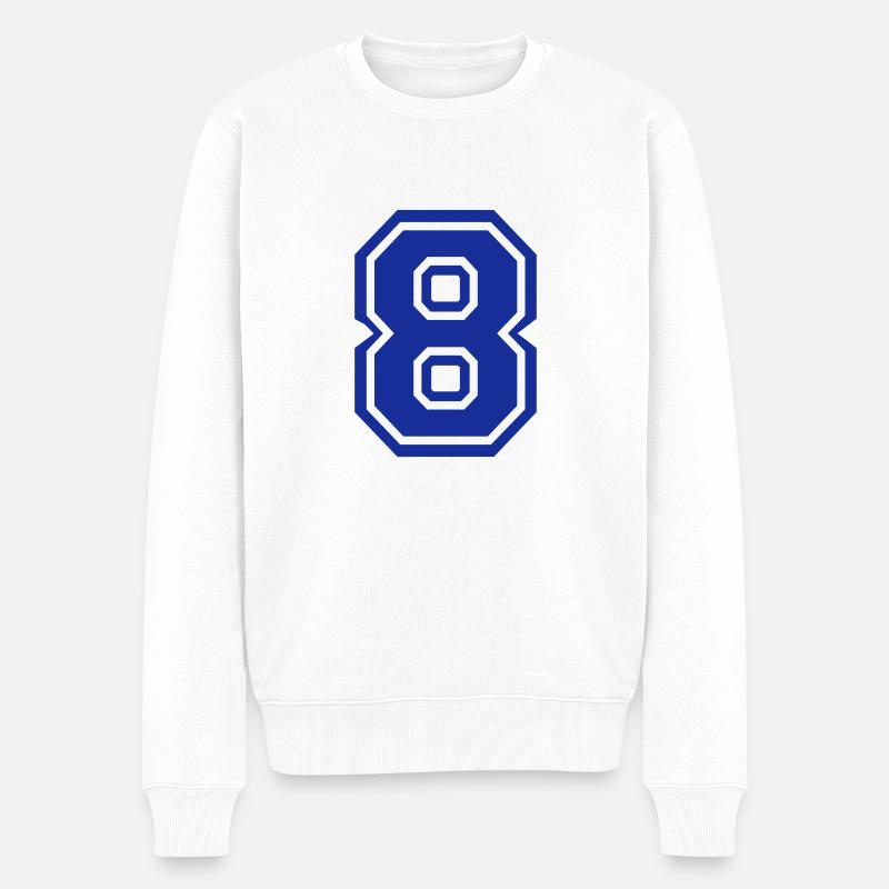 8 - Männer Premium Bio Pullover - Weiß