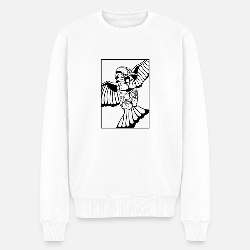 Colibri black - Männer Premium Bio Pullover - Weiß