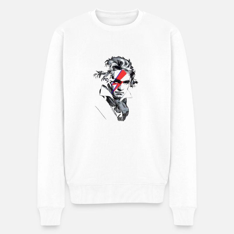 Beethoven Super star - Männer Premium Bio Pullover - Weiß