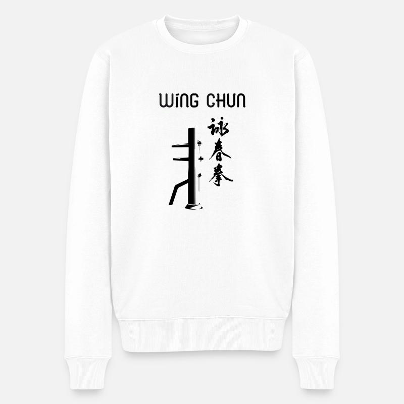 wing chun - Pull Premium bio Homme - blanc
