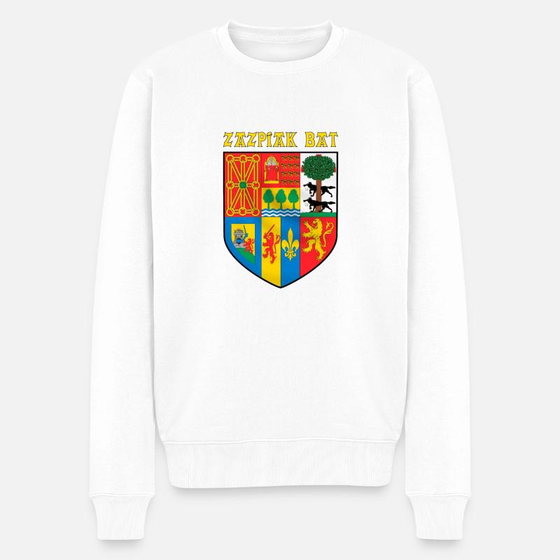 Zazpiak Fledermaus - Männer Premium Bio Pullover - Weiß