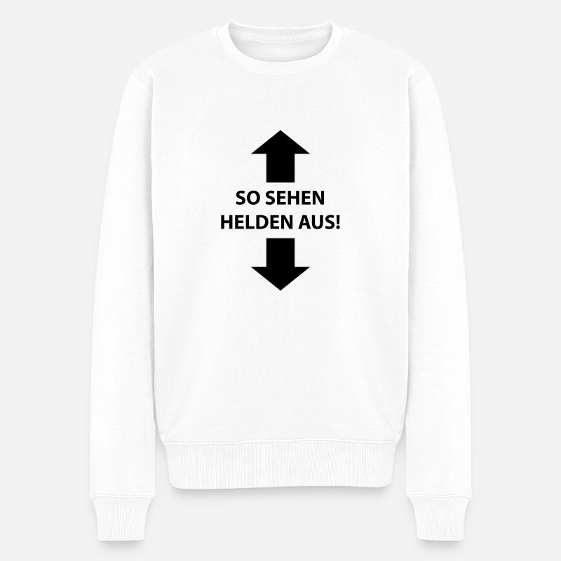 so sehen helden aus - Pull Premium bio Homme - blanc