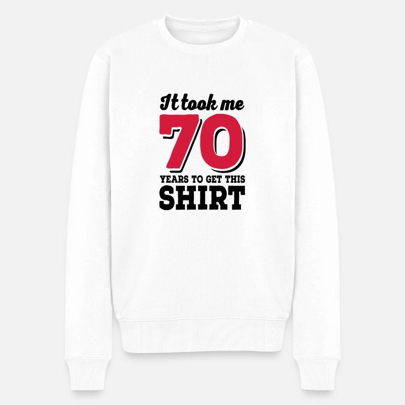 70 Geburtstag - Männer Premium Bio Pullover - Weiß