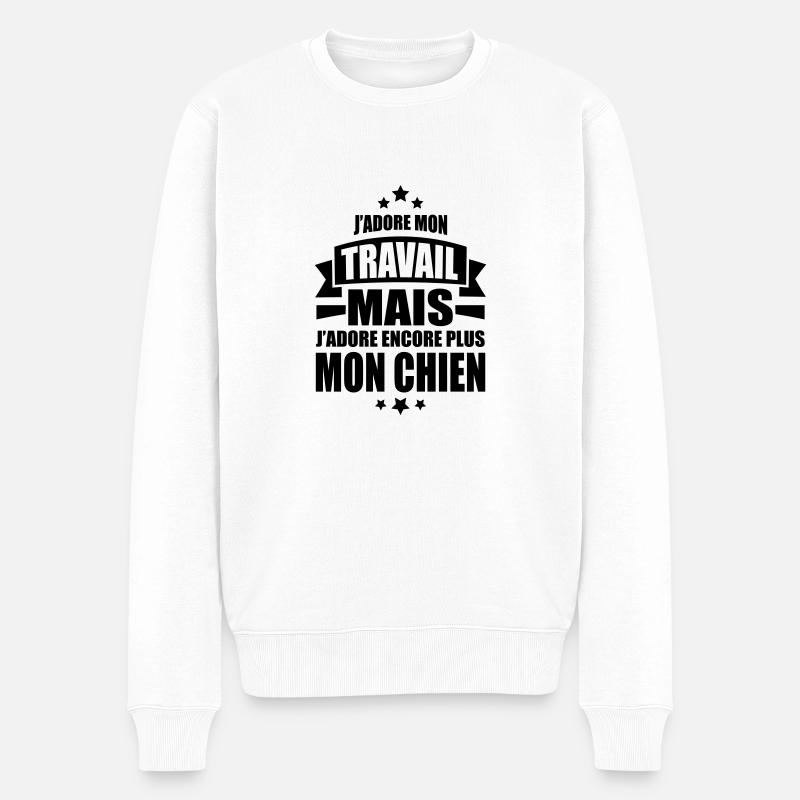j'adore mon chien - Pull Premium bio Homme - blanc