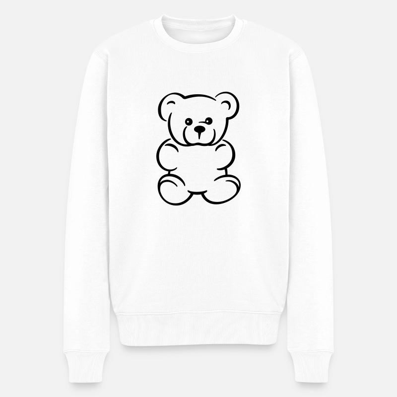 Teddy - Geschenk Geschenkidee - Männer Premium Bio Pullover - Weiß
