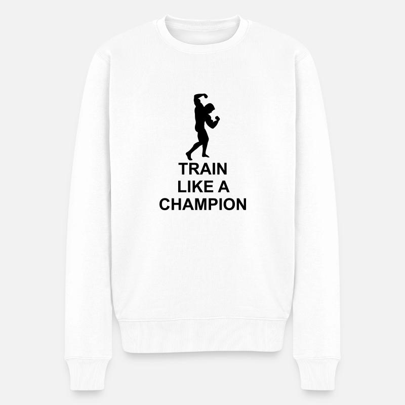 Train like a Champion - Pull Premium bio Homme - blanc