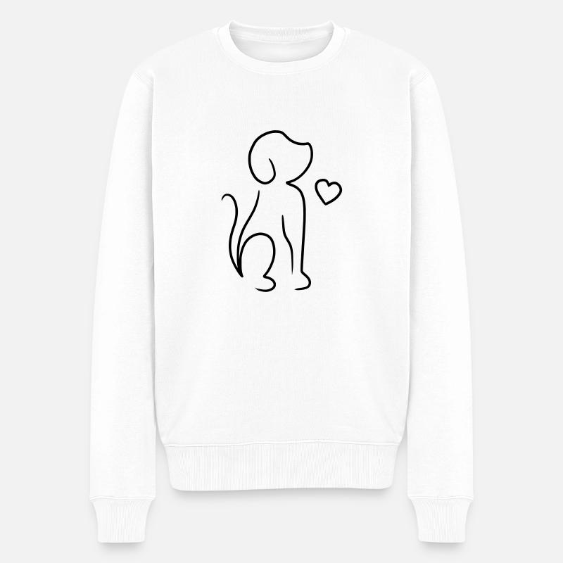 Dessin de chien - Pull Premium bio Homme - blanc