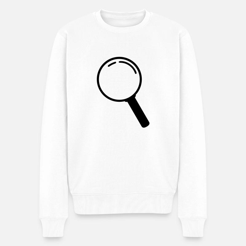 lupe_pe1 - Männer Premium Bio Pullover - Weiß