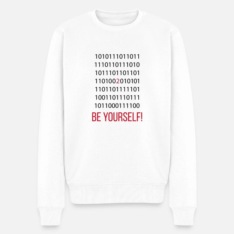 2 Be Yourself! - Männer Premium Bio Pullover - Weiß