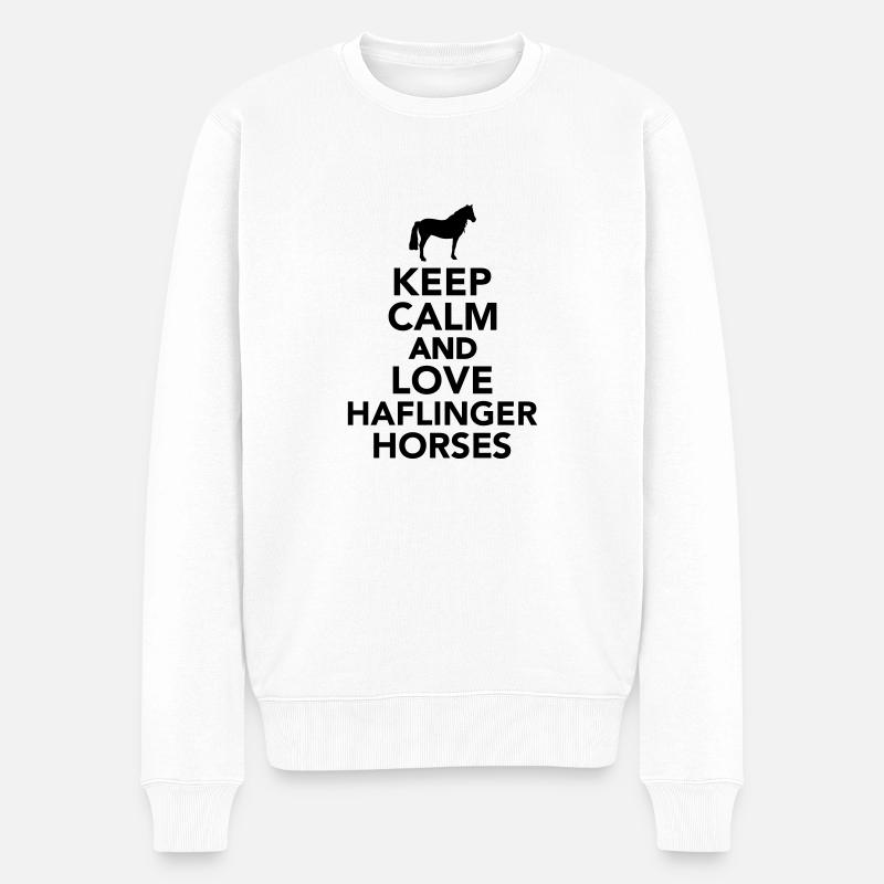 Haflinger - Männer Premium Bio Pullover - Weiß