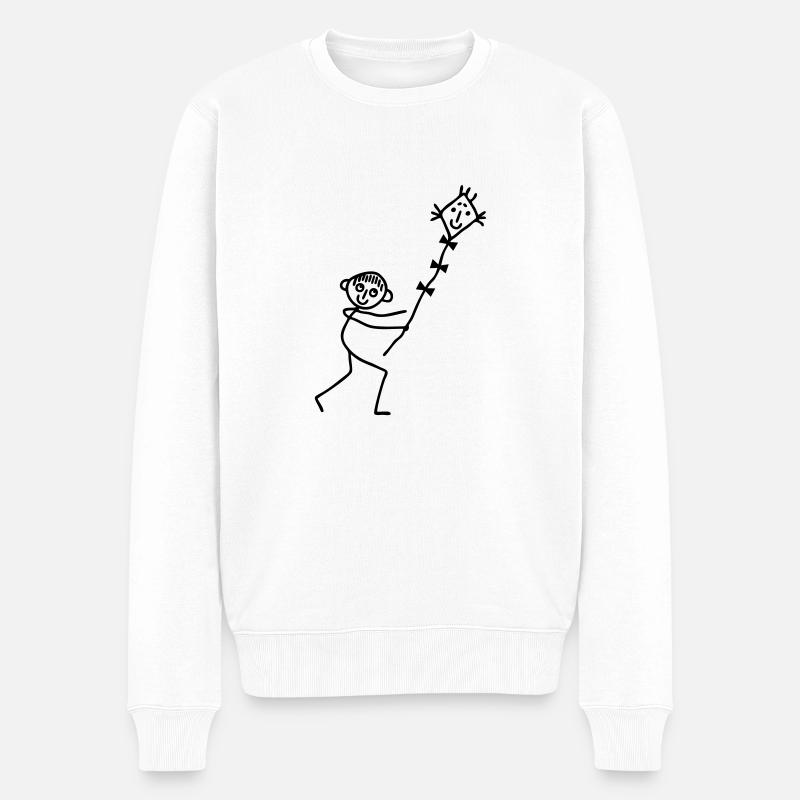 Drachen steigen lassen - Männer Premium Bio Pullover - Weiß