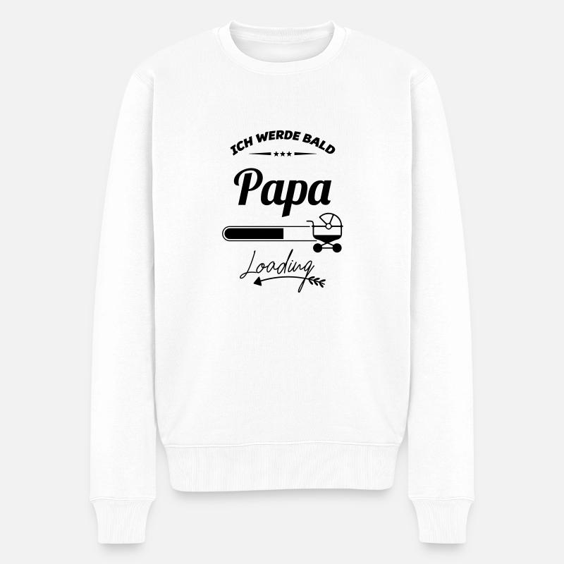 ich werde bald papa - Männer Premium Bio Pullover - Weiß