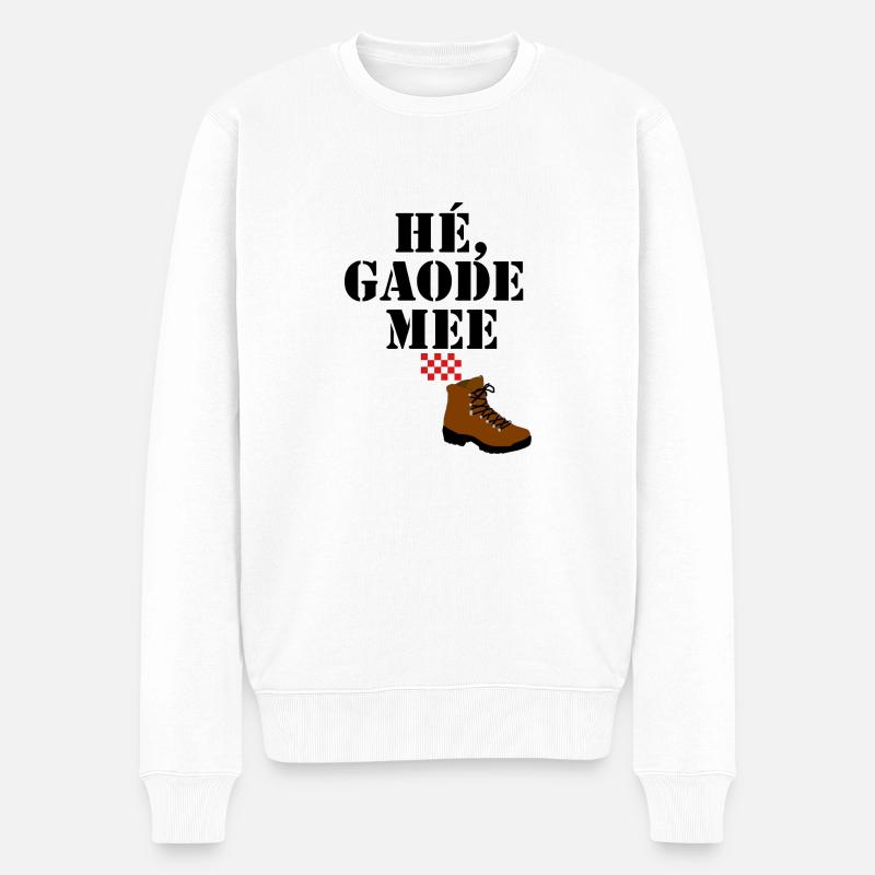 hey gaode me, Brabant text - Männer Premium Bio Pullover - Weiß