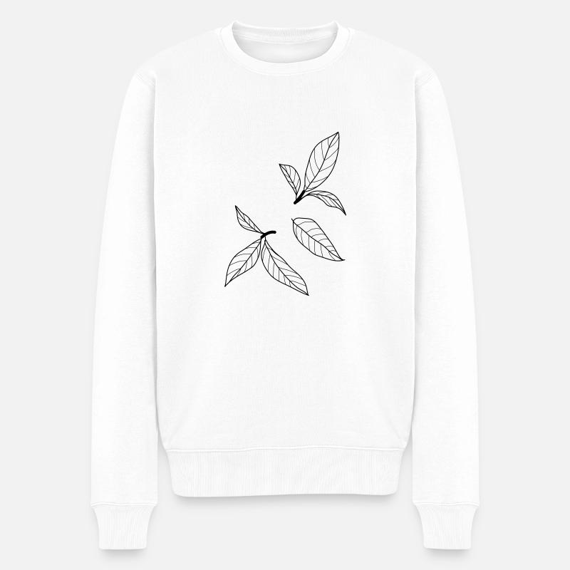 feuilles de nature 2 c1 - Pull Premium bio Homme - blanc