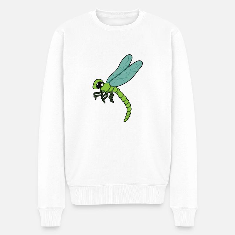 Libelle - Männer Premium Bio Pullover - Weiß